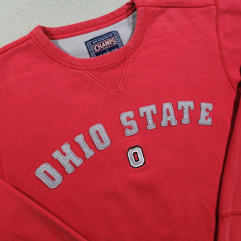 Vintage Y2K Ohio State Buckeyes Sweatshirt Mens Medium Red NCAA Champs Sports